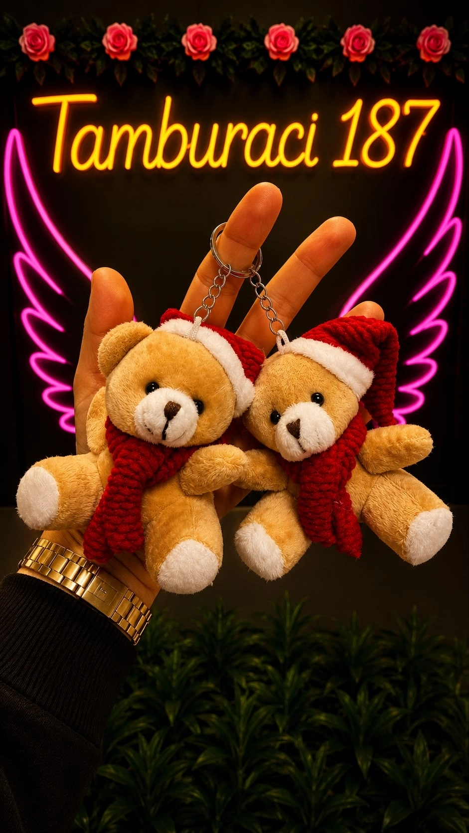 Yılbaşı Temalı Peluş Ayıcık Anahtarlık 12’li Paket | Toptan Peluş Anahtarlık