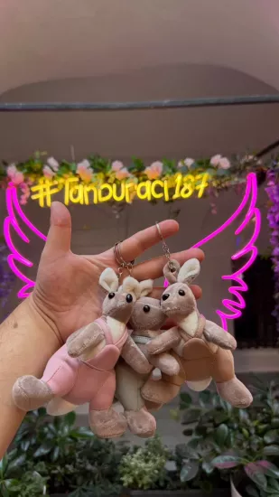 Sevimli Kanguru Peluş Anahtarlık 12’li Paket | Toptan Peluş Anahtarlıkları