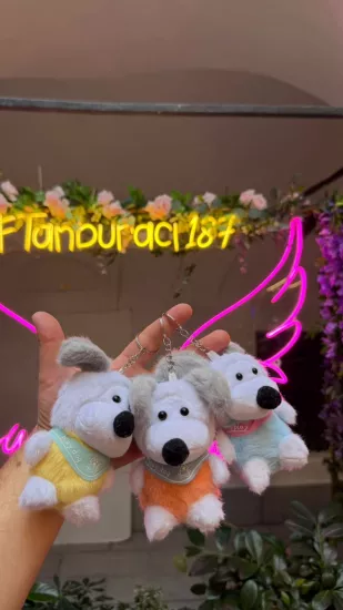 Sevimli Köpek Peluş Anahtarlık 12’li Paket | Toptan Peluş Anahtarlık