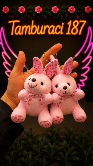 Premium Peluş Tavşan Anahtarlık 12’li Paket | Toptan Peluş Anahtarlık