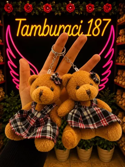 Kıyafetli Peluş Kız Ayıcık Anahtarlık 12’li Paket | Toptan Peluş Anahtarlık