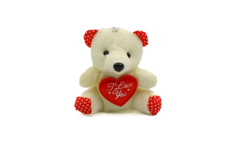10 CM KREM LOVE OTURAN AYI (12ADET)