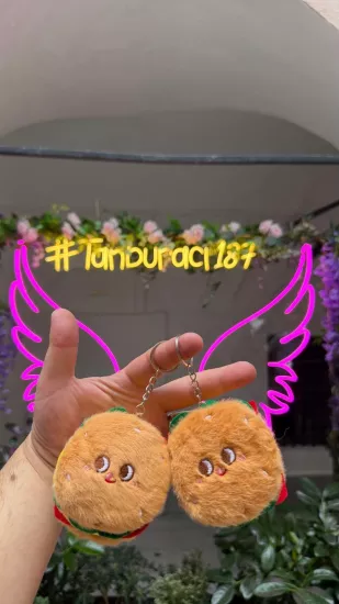 Hamburger Peluş Anahtarlık 12’li Paket | Toptan Peluş Anahtarlık - Ayıcık Dünyası