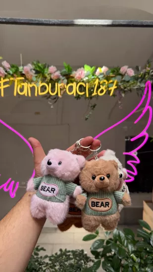 BEAR Kazaklı Peluş Ayıcık Anahtarlık 12’li Paket | Toptan Peluş Anahtarlık - Ayıcık Dünyası