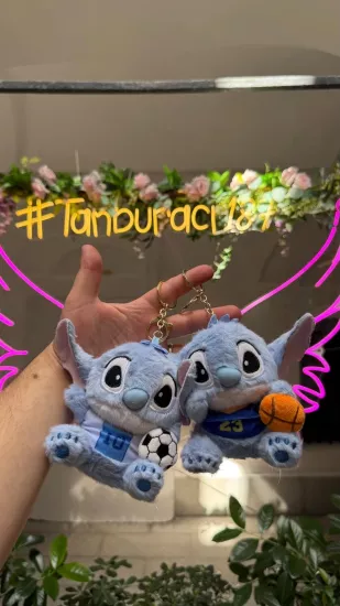 Toplu Stitch Peluş Anahtarlık 12’li Paket | Futbol & Basketbol Temalı - Ayıcık Dünyası